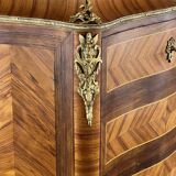 Marquetry Drop-Leaf Secretary, Louis XV Style, 19th Century