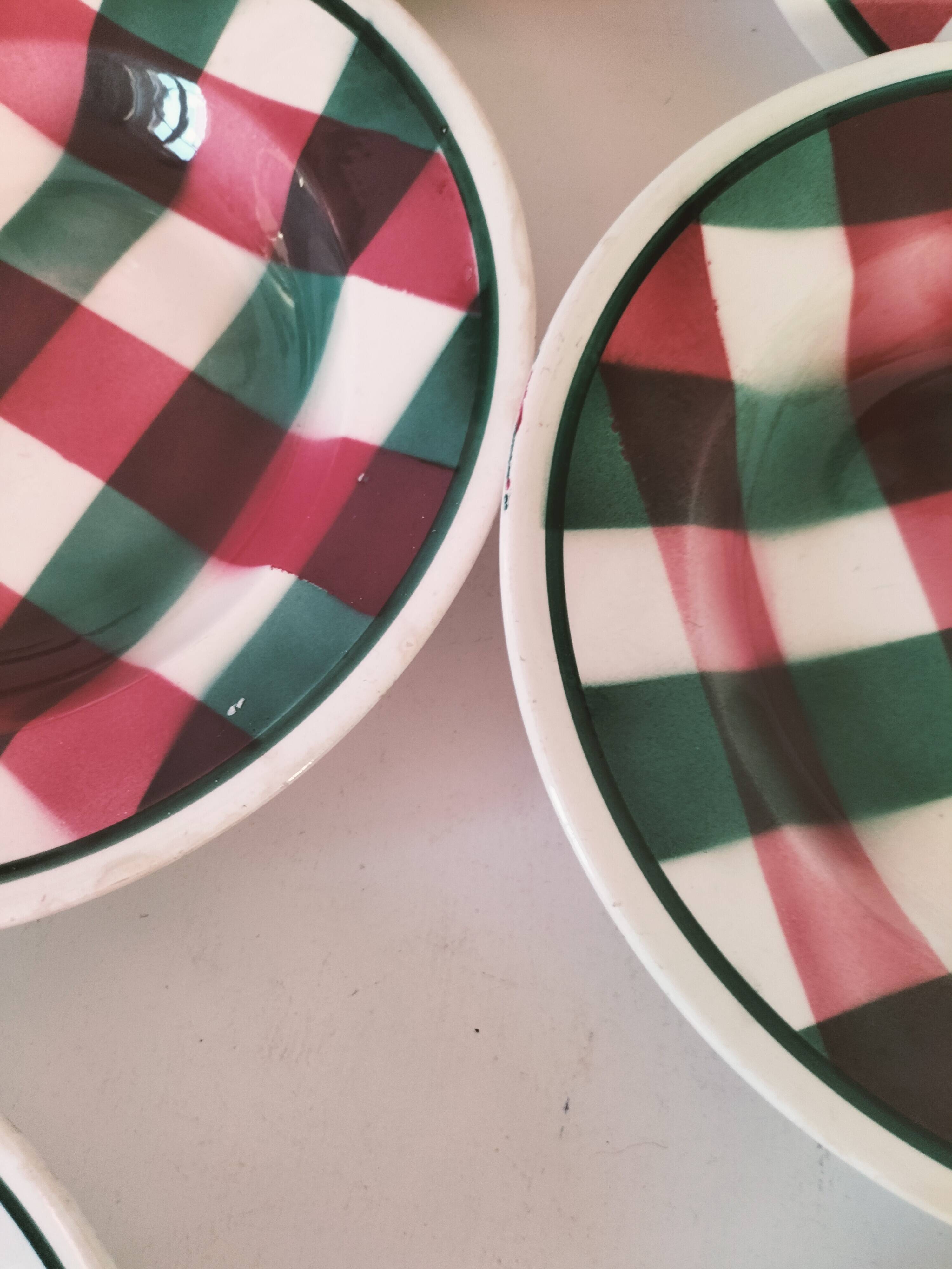 Set of 6 soup plates Faïencerie Nouvelle Givors from the 50s