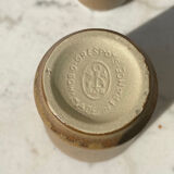 Set of 8 cups in glazed stoneware vintage Digoin 1970