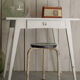 White compass feet table