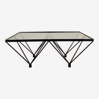 Metal and glass coffee table