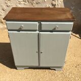 Sideboard in patinated oak and waxed top in natural wood