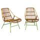 Rare pair of Alan Fuchs for ULUV rattan lounge chairs, Czechoslovakia, 1960s