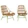 Rare pair of Alan Fuchs for ULUV rattan lounge chairs, Czechoslovakia, 1960s