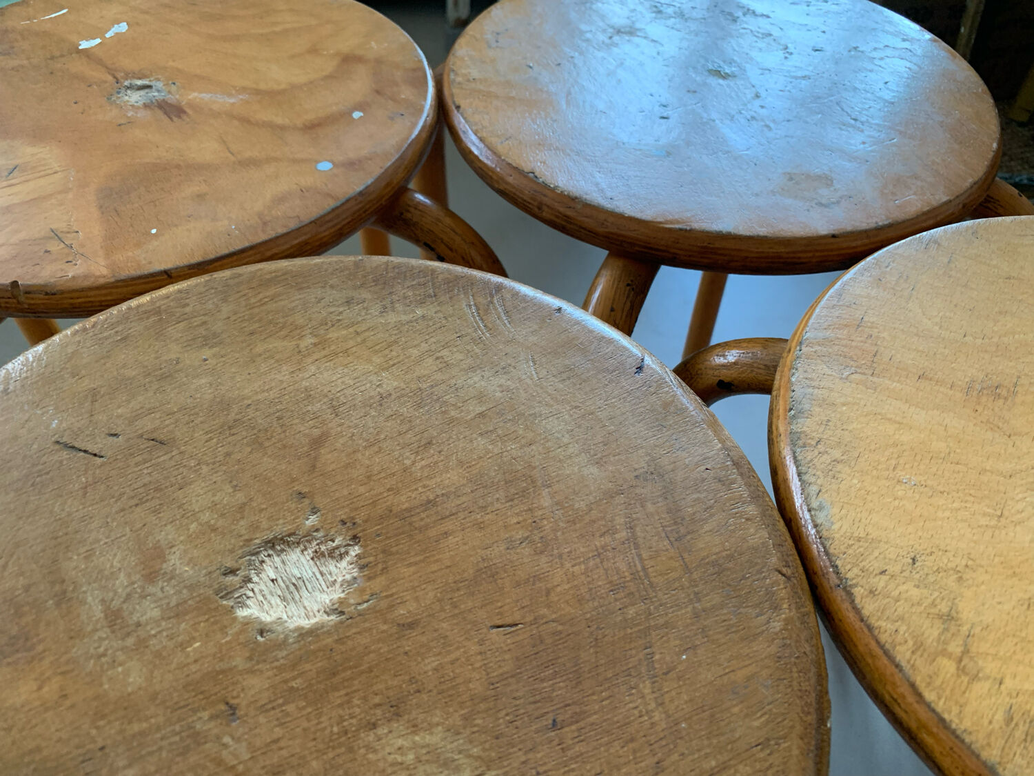 Set of 4 workshop stools