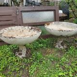 Reconstituted stone basin planter