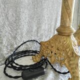 Pair of bronze candlesticks transformed into lamp bases
