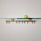 Brass and Glass R14G Wall-Mounted Coat Rack from Peter Ghyczy, 1980s