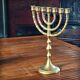 Bronze menorah, 7-branched chandelier, Israel, 1960s
