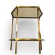 Table d'appoint italienne demi-hexagonale en laiton des années 1970.