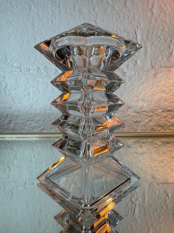 Bougeoir vase cristal de Bohème années 70