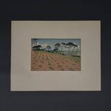 Lithograph by Henri Rivière - Douarnenez seen from Ris