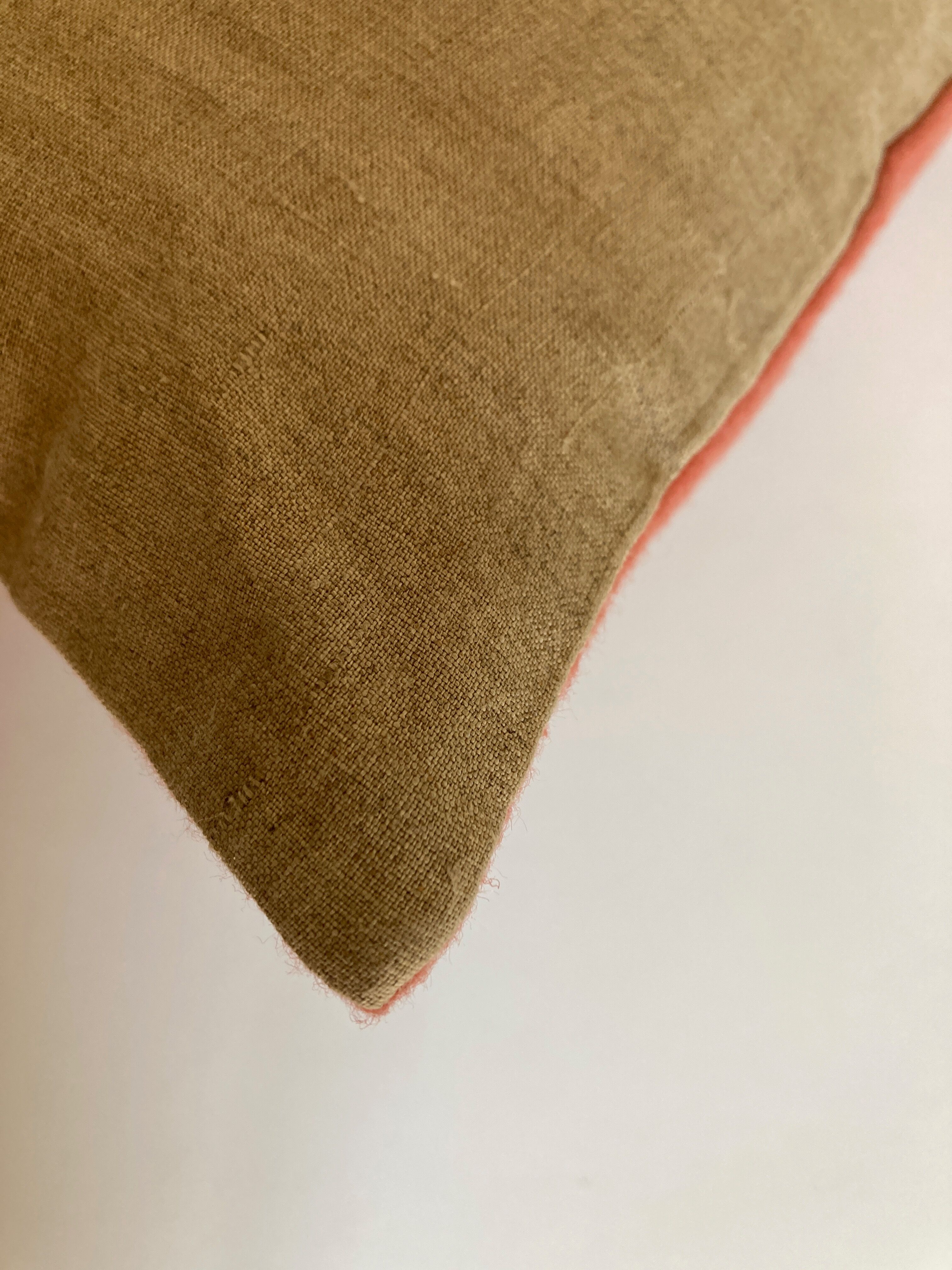 Cushion in cashmere cloth 1970 reversible old linen 60x40