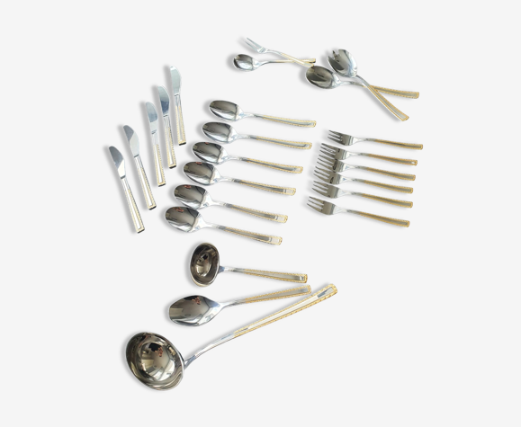 Ménagère bestecke solingen inox plaqué or SBS