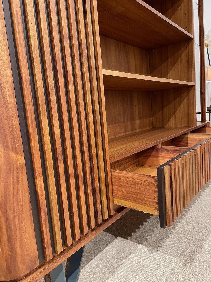 Wooden and Metal Bookcase