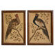 Paire de tableaux naturalistes en plumes véritables