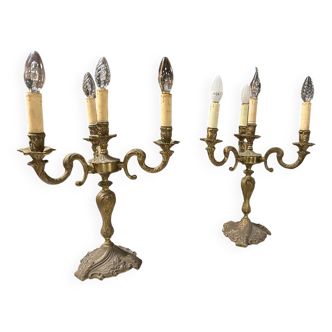 Paire de chandeliers en bronze