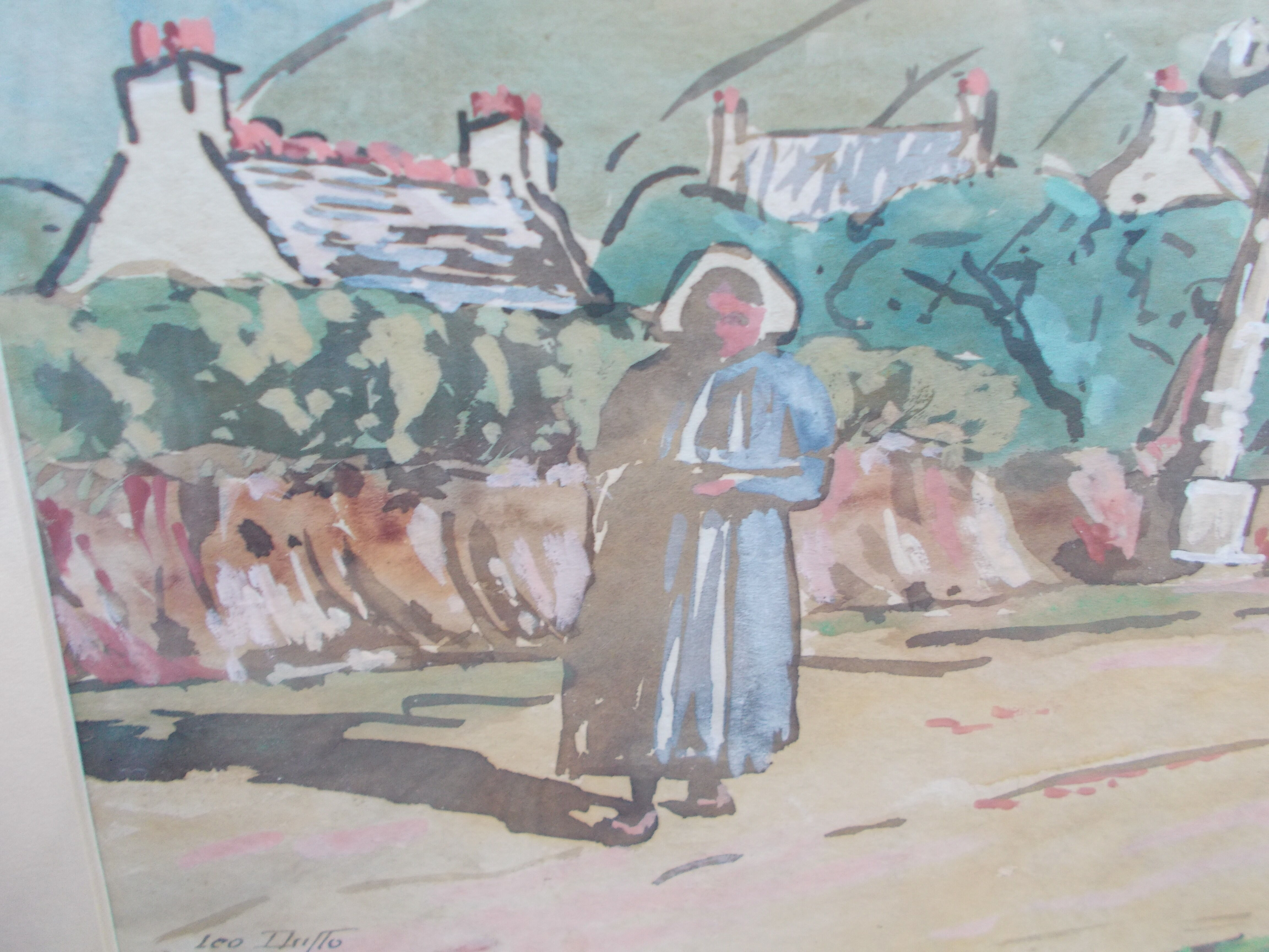 Watercolor Brittany Painting Léo Duffo 1932