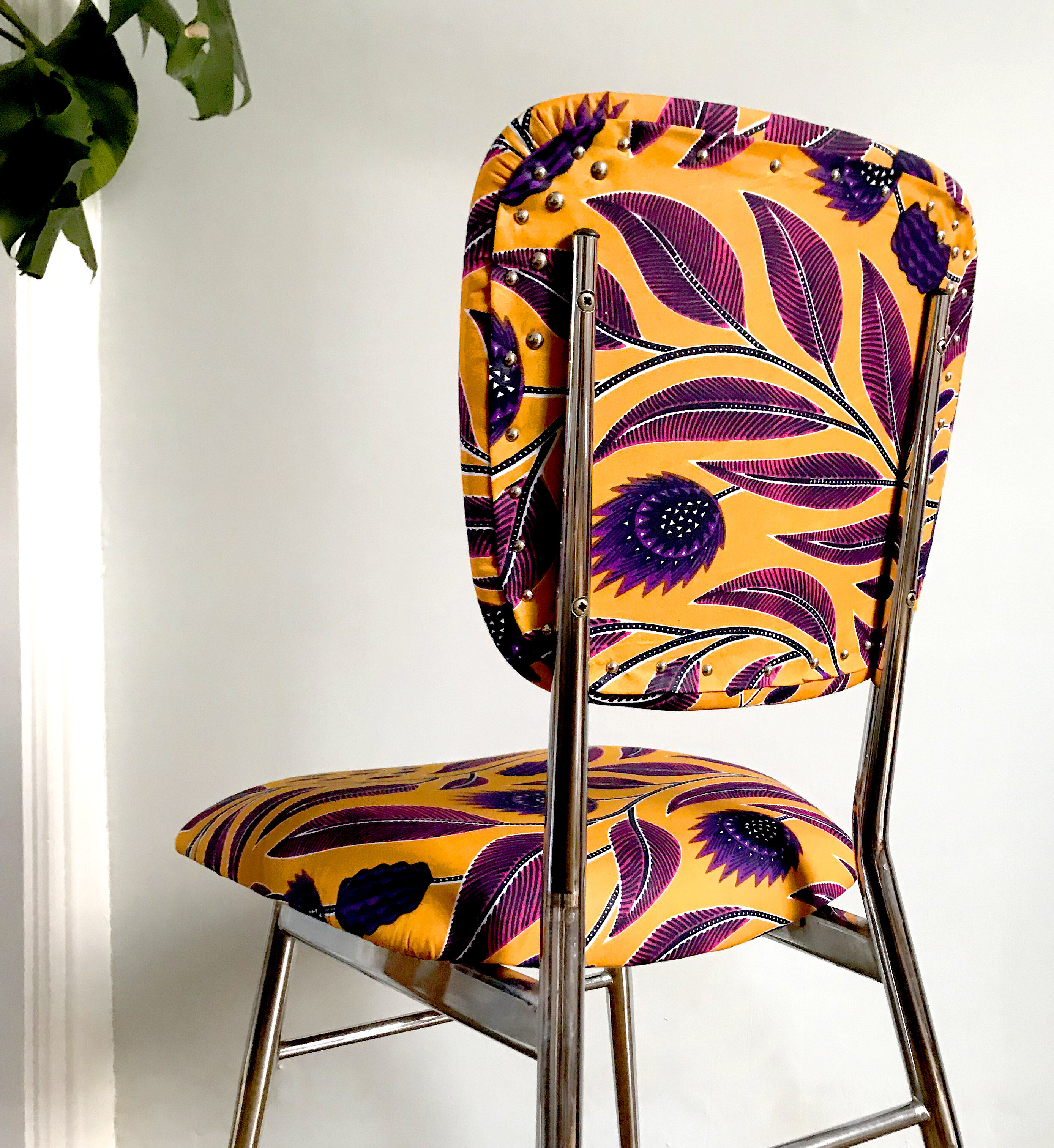 Re-carpeted vintage chair