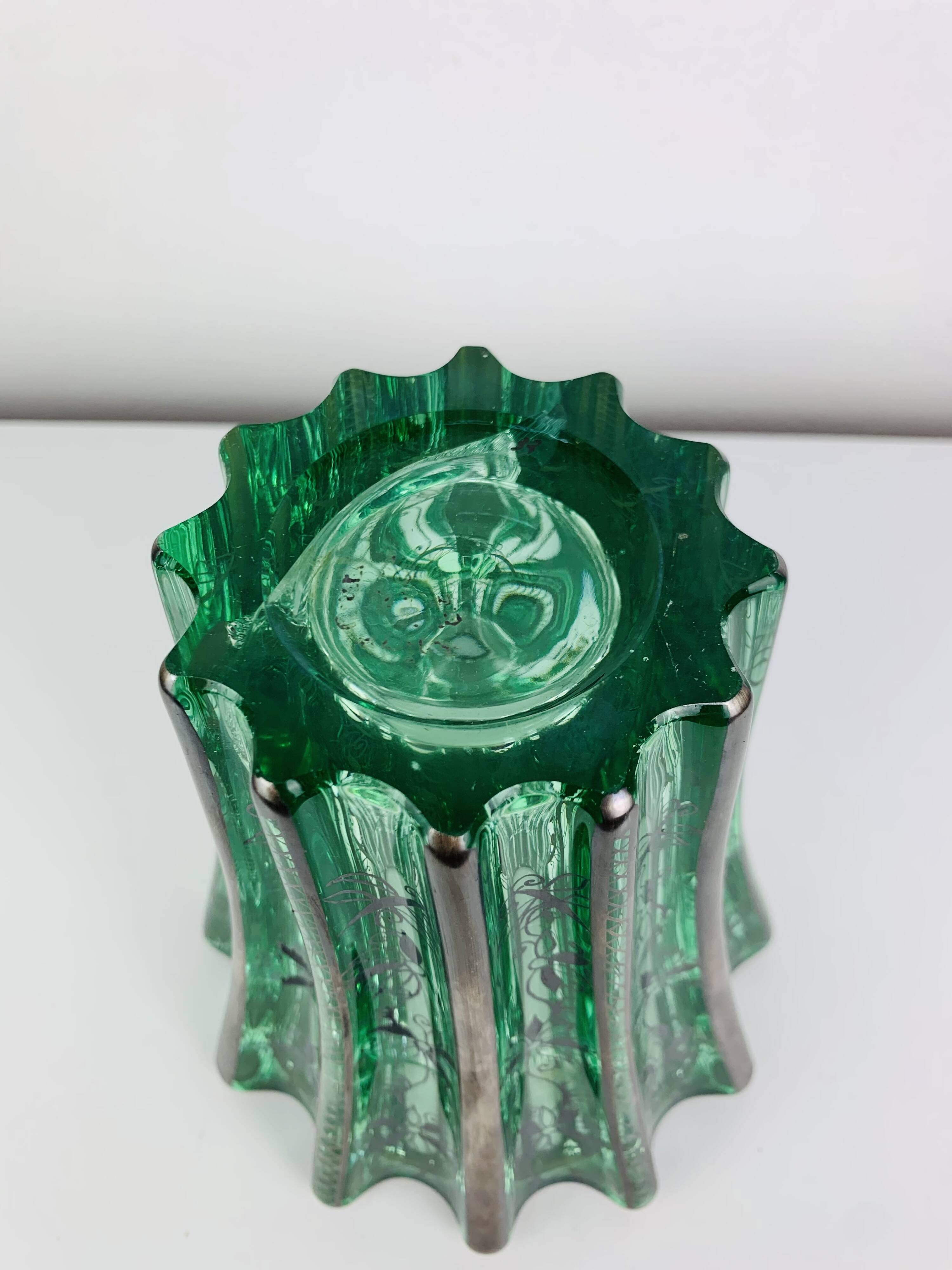 Art Deco vase by Pierre D'Avesn, silver decoration by Atelier Saint Graal.
