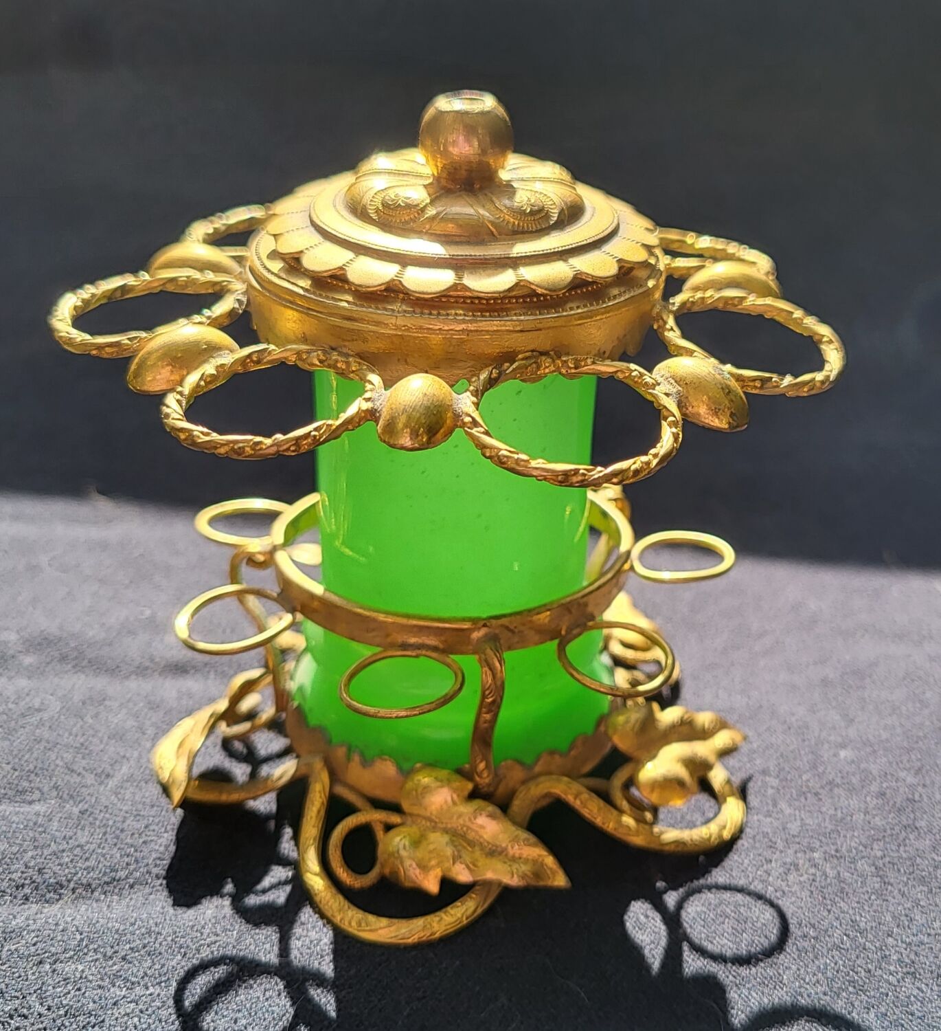 Porte cigares en opaline verte (uranium/ouraline) Napoléon III
