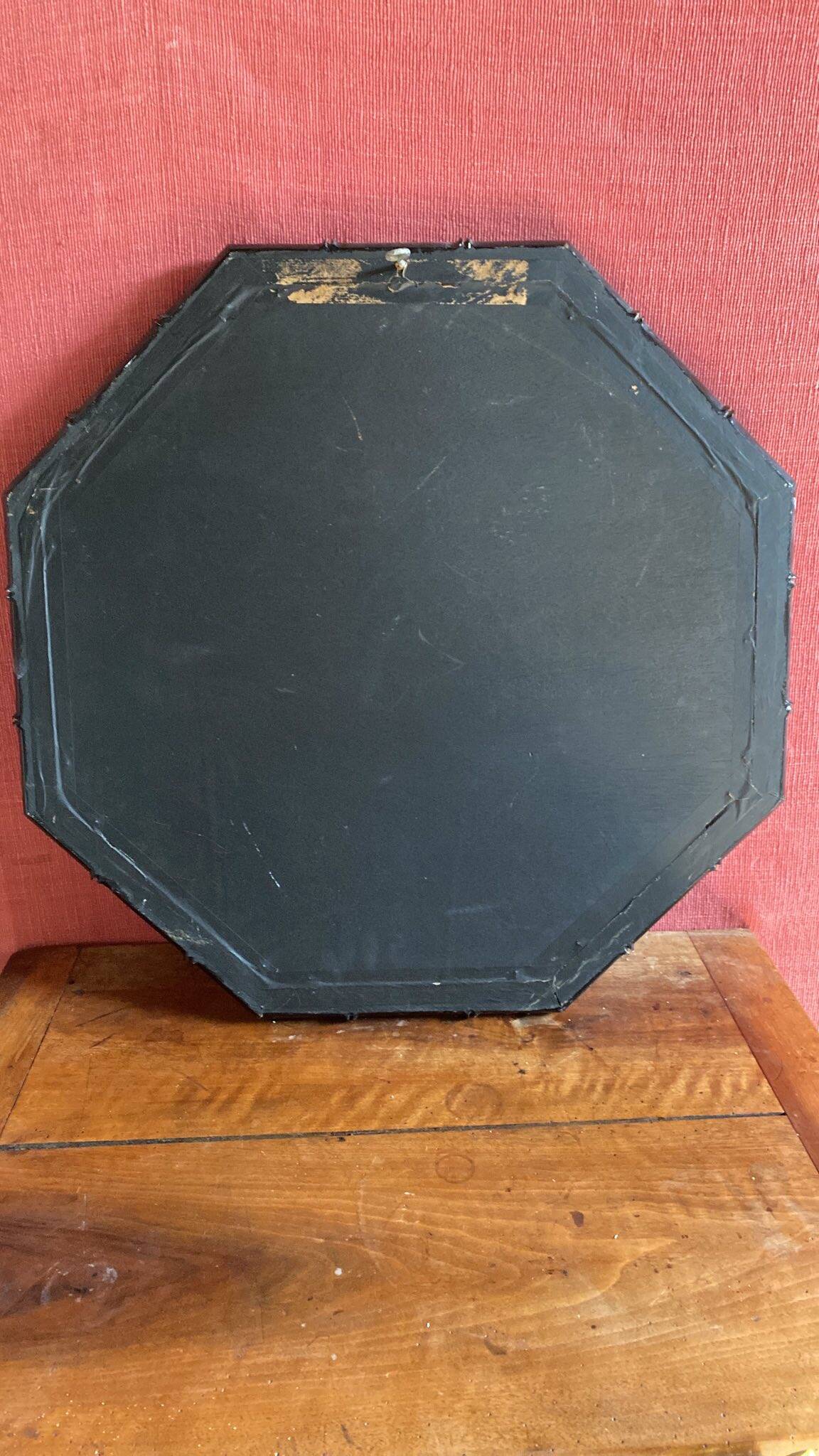 Black Bamboo Mirror from the 70s-80s