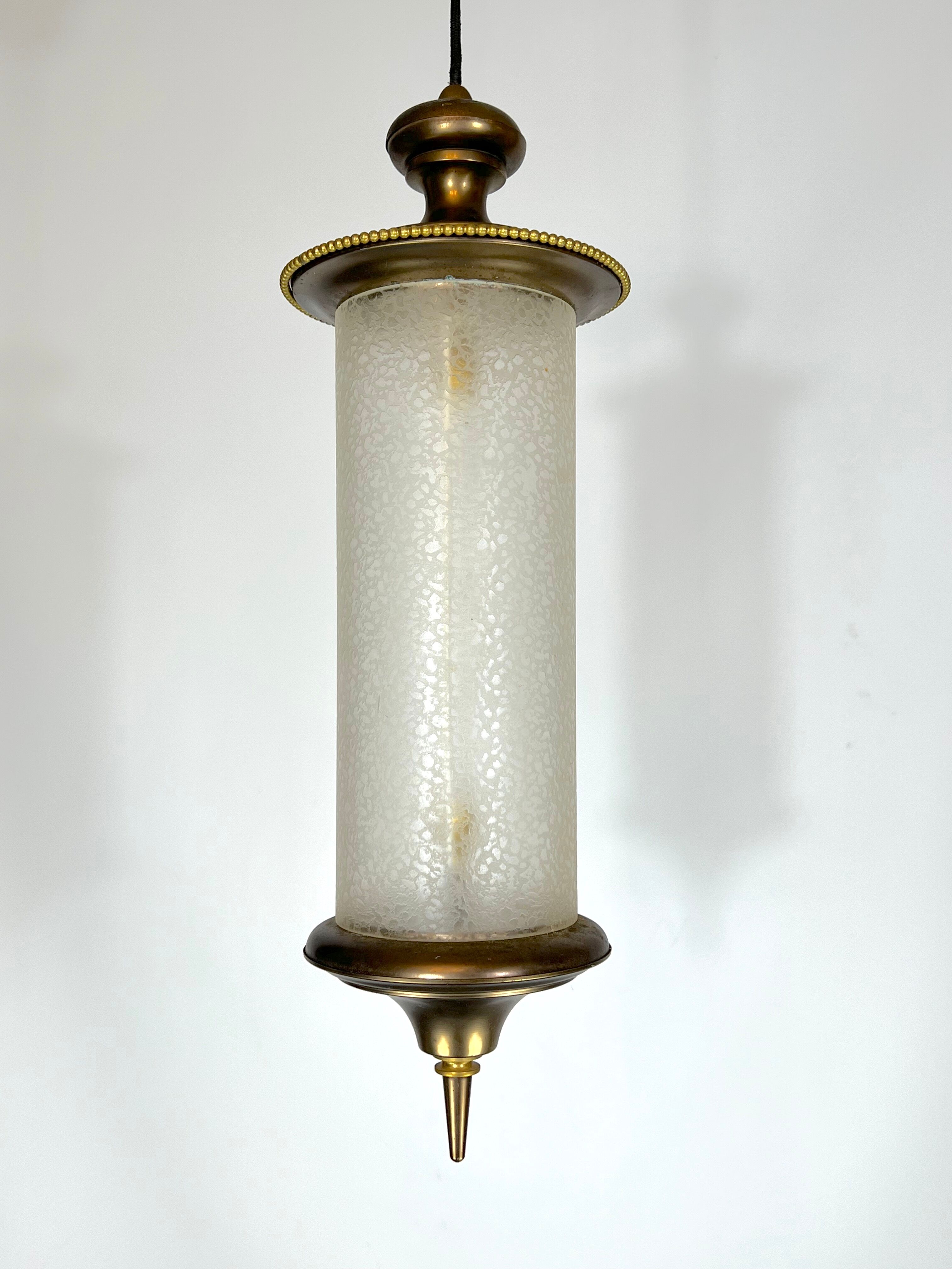 Mid-century Lumi Milano brass pendant light from 50s