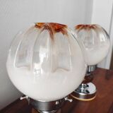 Paire de lampes mazzega 1970 verre de Murano