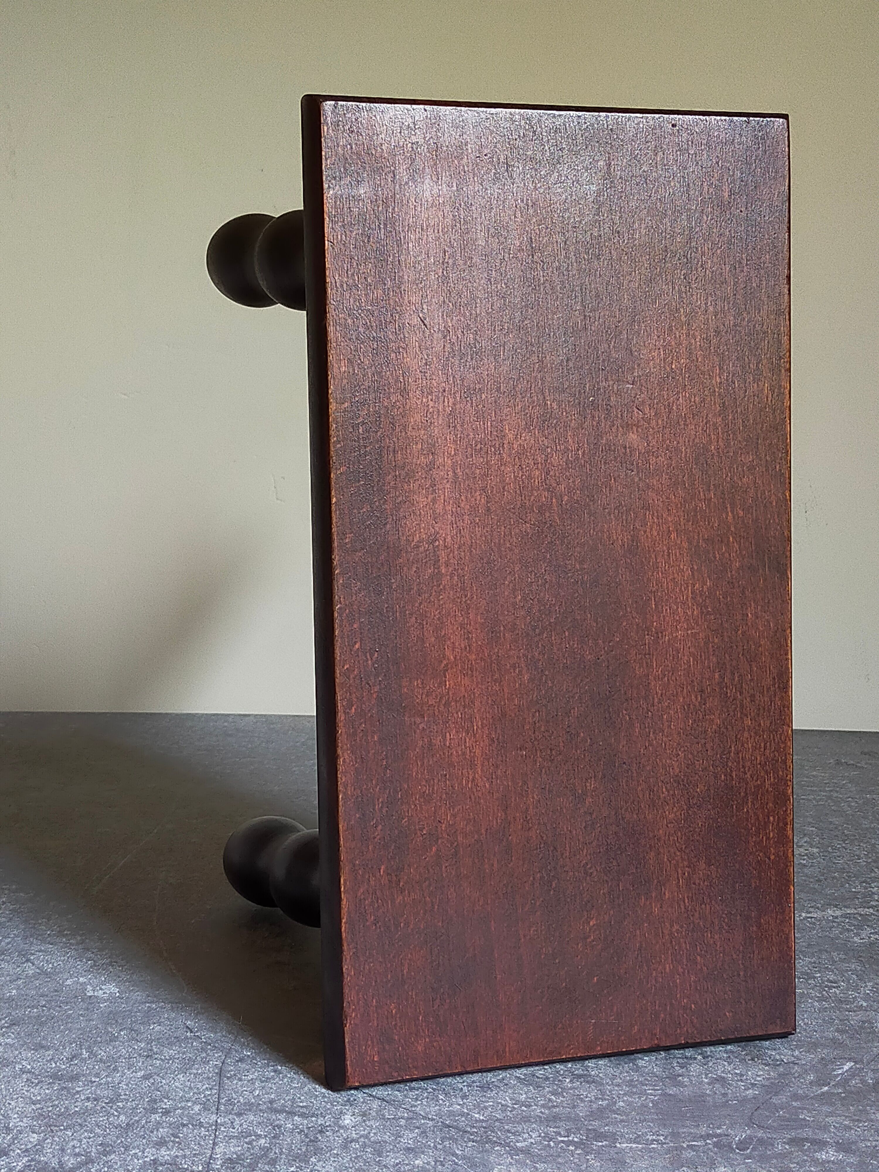 Wooden footrest stool turned solid vintage