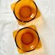 Lot de 2 cendriers vintage 70 Duralex verre ambré