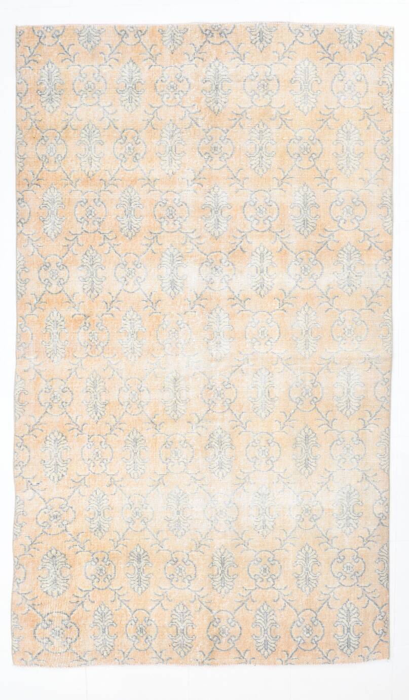 5x8 Shades Of Pale Orange Classic Turkish Vintage Rug, 140x238Cm SK 2296