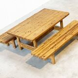 Pine dining set by Knud Friis & Elmar Moltke Nielsen for Friis & Moltke