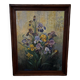 Huile sur toile par Picquet nature morte bouquet d'iris XXe