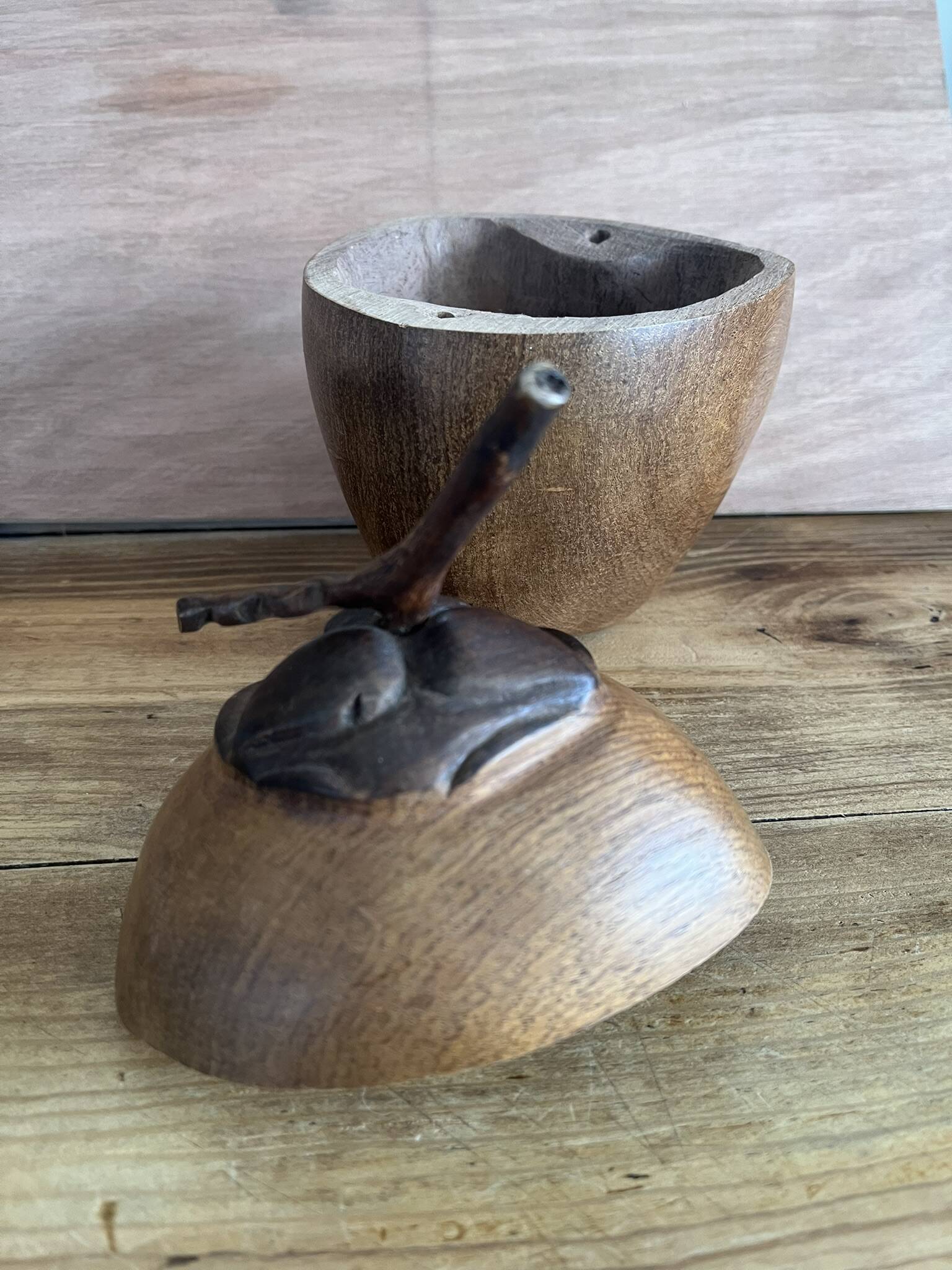 Boîte décorative en bois en forme de gland