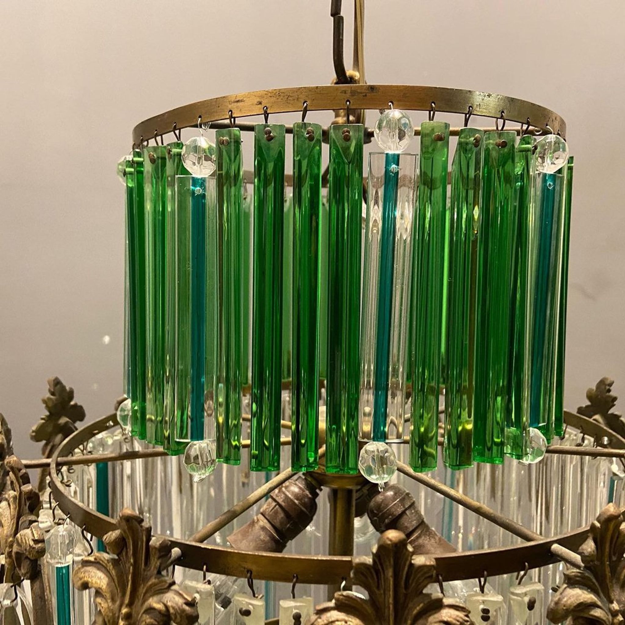 Vintage Italian Crystal Chandelier, 1940s