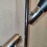 Floor lamp with 3 chrome and black spotlights dlg Cosack and Hustadt leuchten