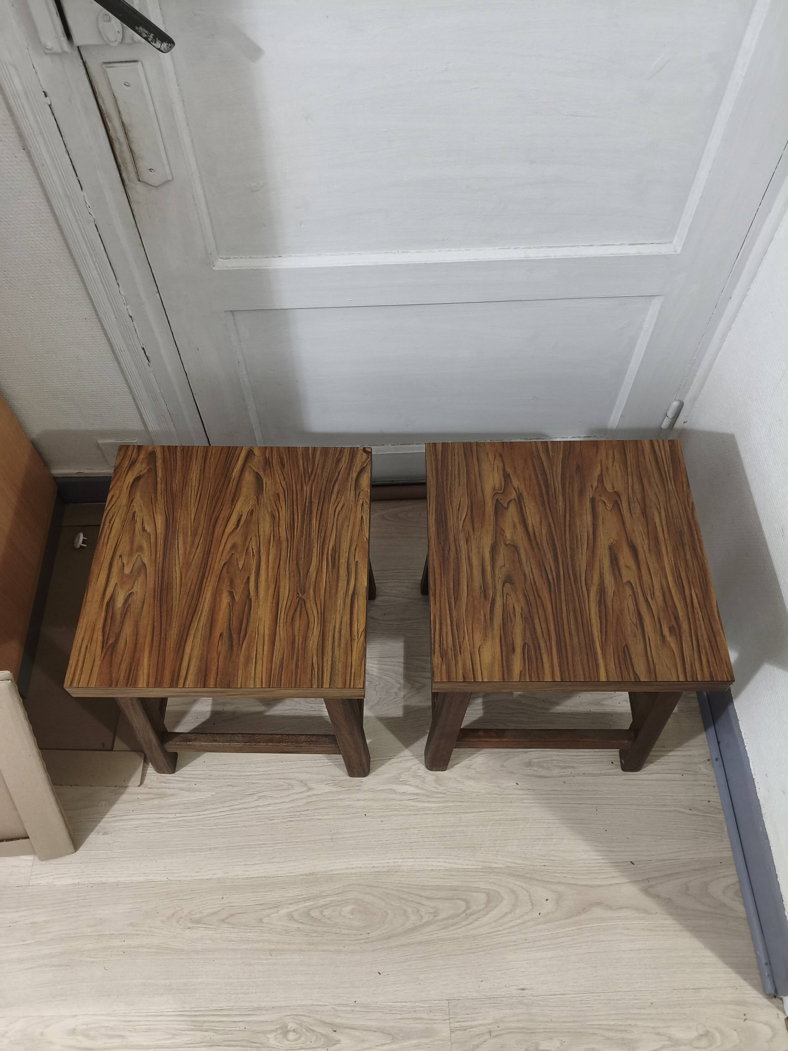 vintage wooden stools