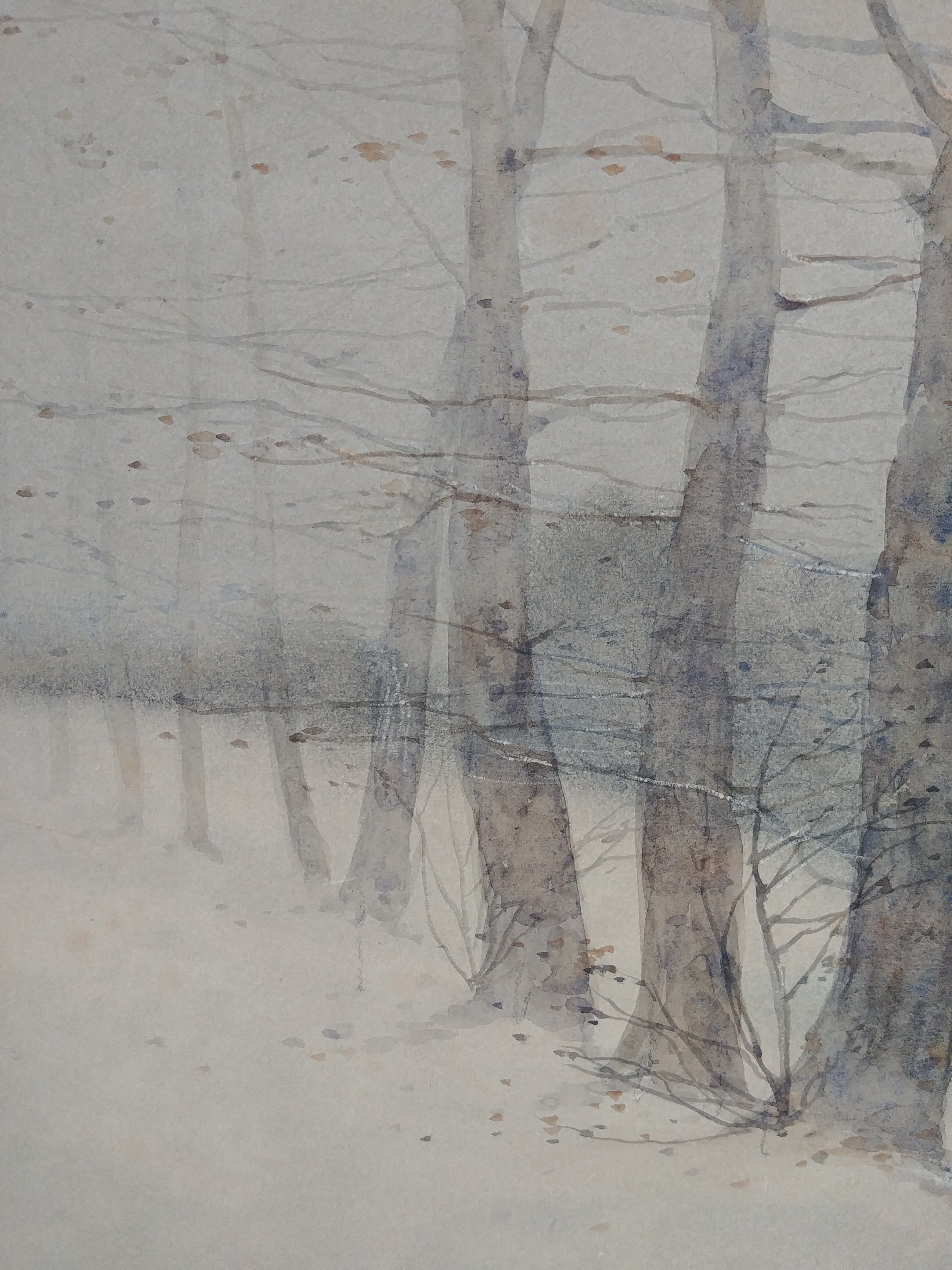 Snowy landscape painting