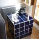 Cube-Side table-Bedside table-Tile-Ceramic-Blue-Glossy