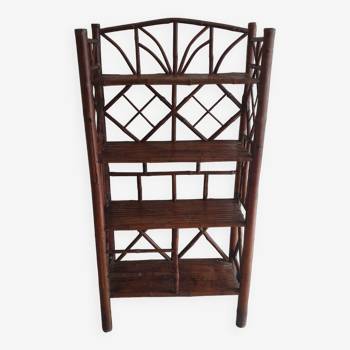 Bamboo and rattan bookcase from the 50s