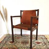 Vintage Leather Armchair: Janez Lajovic PRISANK Model, Mid-Century Modern