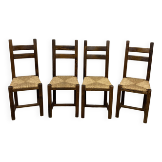 Série de 4 chaises campagnardes