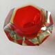 Murano ashtray Sommerso faceted glass red yellow vintage 60s-70s