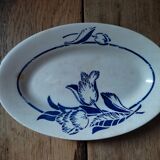 Plat ovale ravier porcelaine fleur bleue St Amand dp 092287