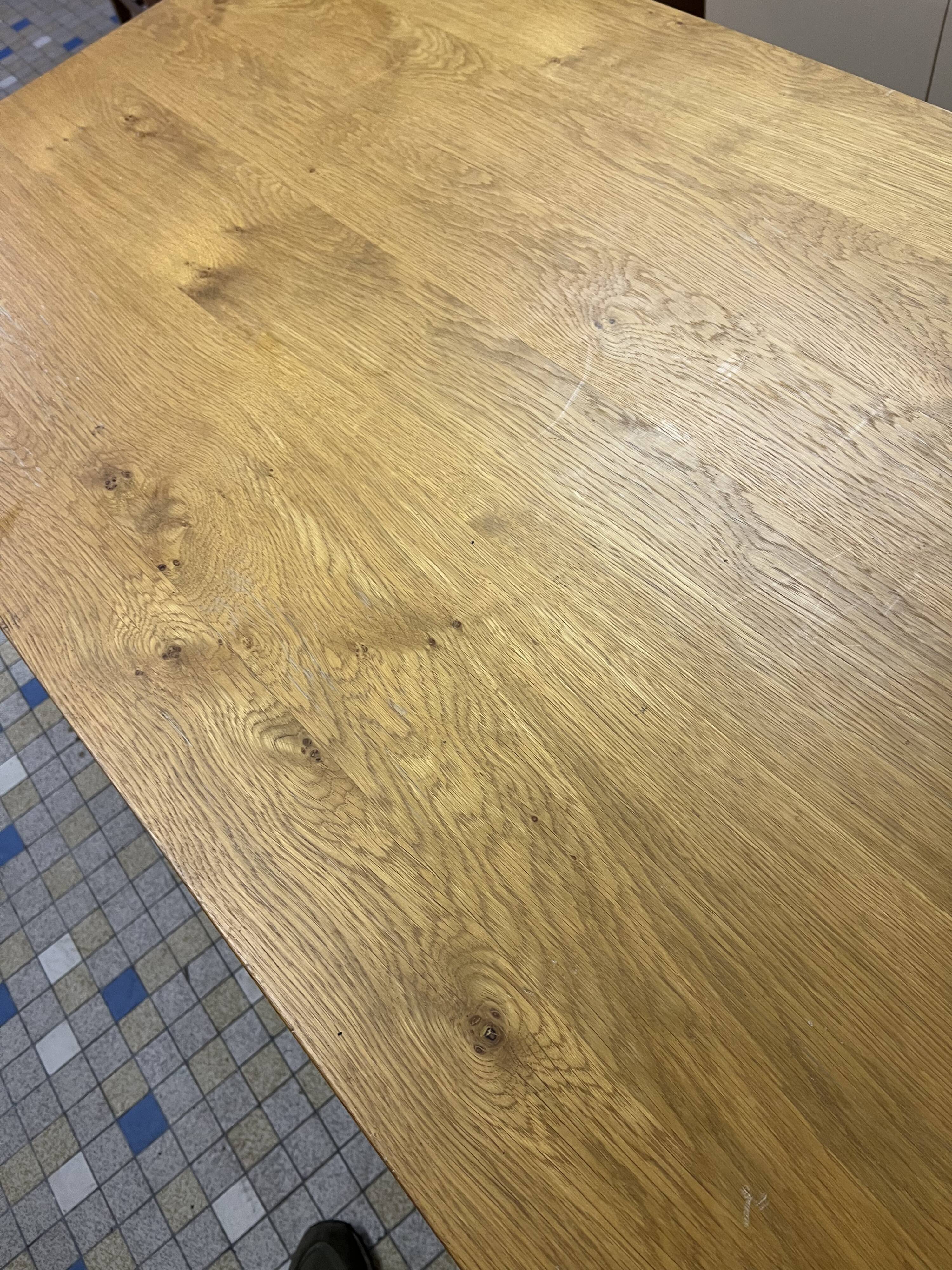 Solid oak farm table and benches