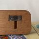 Vintage wooden wall coat rack - 4 steel hooks