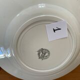 7 assiettes plates liserés vert sapin Moulin des loups