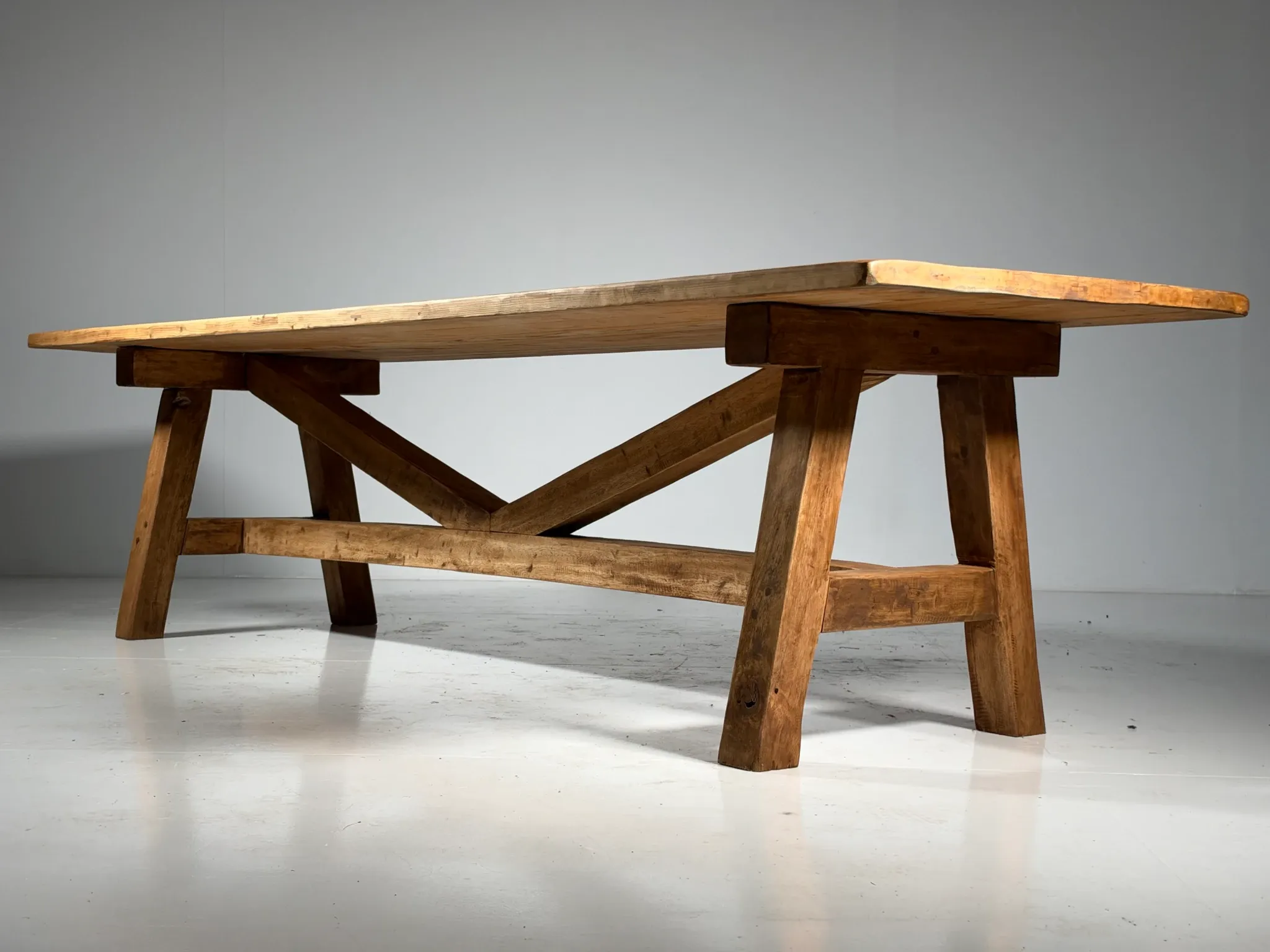 Grande table de monastère en bois style campagnard 298 cm