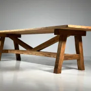 Grande table de monastère en bois style campagnard 298 cm
