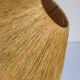 Table lamp in wood and rattan, 50s raffia lampshade